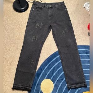 Levi’s Chrome Hearts Custom Inspired Jeans Black on Black Size 34